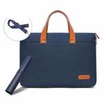 For MacBook 13.3-14 Inches MAHOO 10188 Ultra-Thin Hand Computer Bag Messenger Laptop Bag, Color: Dark Blue+Black Mouse Pad