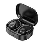 S260 Hanging Ear With Charging Bin Digital Display Stereo Bluetooth Earphones(Black)