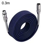 LHD010 Caron Male To Female XLR Dual Card Microphone Cable Audio Cable 0.3m(Blue)
