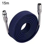 LHD010 Caron Male To Female XLR Dual Card Microphone Cable Audio Cable 15m(Blue)