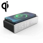 W258 With Clock / Temperature Display Desktop Phone / Earphone Wireless Charging(5W Black)