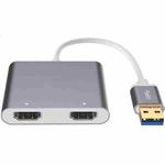 USB 3.0 To Dual HDMI High Definition Converter 4K USB Same Screen Extender(Grey)