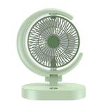 LF-002 Mini USB Rechargeable Light Desktop Fan Rotatable Night Light Silent Fan(Light Green)