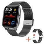 H10 1.69 inch Screen Bluetooth Call Smart Watch, Support Heart Rate/Blood Pressure/Sleep Monitoring, Color: Black Net+Silicone