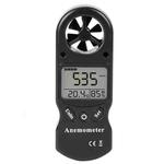 Mini Handheld Multi-Purpose Anemometer LCD Screen Digital Wind Speed Temperature And Humidity Meter(Black)
