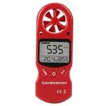 Mini Handheld Multi-Purpose Anemometer LCD Screen Digital Wind Speed Temperature And Humidity Meter(Red)