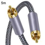 5m Pure Copper RCA Coaxial HIFI Digital Audio Cable SPDIF Subwoofer Speaker Cable(Silver Gray)