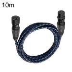 KN006 10m Male To Female Canon Line Audio Cable Microphone Power Amplifier XLR Cable(Black Blue)