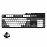 Ajazz AK35I 110 Keys White Light Backlight PBT Keycap Wired Mechanical Keyboard Black Shaft (Gray White)