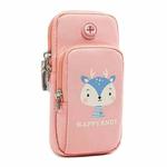 Small Running Mobile Phone Arm Bag Cartoon Mobile Phone Bag(Watermelon Pink Deer)