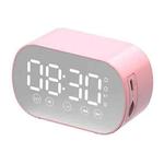 S15 Wireless Card Bluetooth Speaker Mini Alarm Clock(Pink)