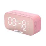 Q5 Outdoor Portable Card Bluetooth Speaker Small Clock Radio, Color: Pink 1400mAh