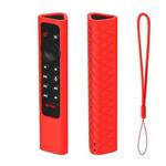 For NVIDIA Shield TV Pro 4K HDR Remote Control Silicone Case With Lanyard(Red)