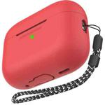 For AirPods Pro 2 AhaStyle PT187 Silicone One-Piece Protective Case With Lanyard Case(Red)