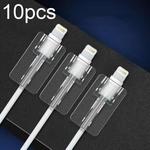 10pcs Square Transparent Data Cable Protective Sleeve Durable Break-Resistant Cable Winder(8 Pin)