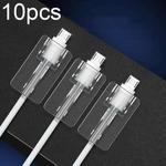 10pcs Square Transparent Data Cable Protective Sleeve Durable Break-Resistant Cable Winder(Micro USB)