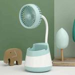 276A USB Charging Desktop Pen Holder Fan with Phone Holder Function Dormitory Portable Fan(Green)