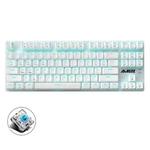 Ajazz AK40pro 87 Keys Bluetooth/Wireless/Wired Three Mode Game Office Mechanical Keyboard Blue Light Green Shaft (White)