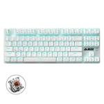 Ajazz AK40pro 87 Keys Bluetooth/Wireless/Wired Three Mode Game Office Mechanical Keyboard Blue Light Tea Shaft (White)