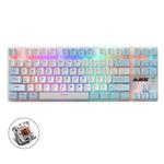 Ajazz AK40pro 87 Keys Bluetooth/Wireless/Wired Three Mode Game Office Mechanical Keyboard Mixed Light Tea Shaft (White Blue)