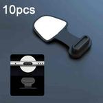 10pcs USB-C/Type-C  Mobile Phone Charging Port Silicone Anti-Dust Plug Back-adhesive Loss-proof Cover(Black)