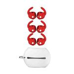 For Beats Studio Buds AhaStyle PT172 Earphone Silicone Ear Caps, Style: Earcap x 3+Case (Red)