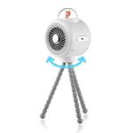 Baby Stroller Fan Home Mute Outdoor Cooling Portable Rabbit Octopus Fan With Shake Head (White)