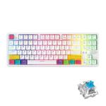Ajazz K870T 87-Key Hot Swap Bluetooth/Wired Dual Mode RGB Backlight Office Game Mechanical Keyboard Green Shaft (White)