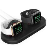 For Apple Watch / Earphone AhaStyle PT116 Universal Plastic Stand Dual Charging Storage Base(Black)