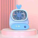 CS1319 Desktop Small Hydrating Spray Cartoon Fan Rechargeable Silent Humidifying Fan(Bunny Blue)
