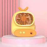 CS1319 Desktop Small Hydrating Spray Cartoon Fan Rechargeable Silent Humidifying Fan(Deer Yellow)