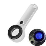 30X Handheld Rechargeable Jewelry Appraisal Magnifier LED Currency Detector Light