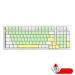 Ajazz AK992 99 Keys Wireless/Bluetooth Three-Mode Hot Swap RGB Gaming Mechanical Keyboard Red Shaft White Light Version (White Green)