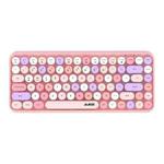 Ajazz 308I 84 Keys Tablet Computer Notebook Home Office Punk Bluetooth Keyboard(Mixed Color Pink)