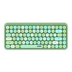 Ajazz 308I 84 Keys Tablet Computer Notebook Home Office Punk Bluetooth Keyboard(Mixed Color Green)