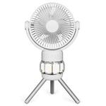 QW-F33 Tripod Outdoor Camping Light Fan Tent USB Charging Detachable Shaking Head Ceiling Fan(White)