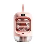RD22 Rotating Humidification Fan Warm Light Atmosphere Light Automatic Shaking Head with Digital Display Air Cooler(Pink)