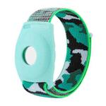 For AirTag Anti-Lost Device Case Locator Nylon Loop Watch Strap Wrist Strap, Size: 22cm Adult(Deep Green Camouflage)