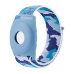 For AirTag Anti-Lost Device Case Locator Nylon Loop Watch Strap Wrist Strap, Size: 17cm Childrens(Blue Camouflage)