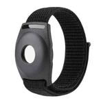 For AirTag Anti-Lost Device Case Locator Nylon Loop Watch Strap Wrist Strap, Size: 22cm Adult(Deep Black)