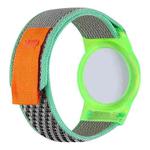 For AirTag Nylon Strap Wristband Anti-lost Tracker Protective Case(Green Gray)