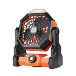 Outdoor Infinitely Variable Speed Portable Large Wind Charging Camping Lighting Fan(Black Orange)