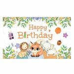 180x90cm Animal Birthday Theme Backdrop Cloth Party Decoration(2023SRB91)