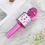 WS-858L LED Light Flashing Wireless Capacitance Microphone Comes With Audio Mobile Phone Bluetoon Live Microphone(Pink)