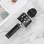 WS-858L LED Light Flashing Wireless Capacitance Microphone Comes With Audio Mobile Phone Bluetoon Live Microphone(Black)