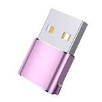 WH-7659 2pcs USB 2.0 Male to USB-C / Type-C Female Adapter, Support Charging & Transmission Data(Pink)