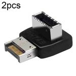 2pcs USB3.1 Type-E Computer Motherboard Interface 90 Degrees Elbow Front Type-C Adapter(PH74B)