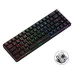 Ajazz K685T 68 Keys Wireless/Bluetooth/Wired 3-Mode Hot Swap Customized RGB Mechanical Keyboard Black Shaft (Black)