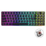 Ajazz AK692 Wired/Wireless/Bluetooth 69-Key Three-Mode Hot Swap RGB Backlit Mechanical Keyboard Tea Shaft (Black)