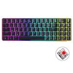 Ajazz AK692 Wired/Wireless/Bluetooth 69-Key Three-Mode Hot Swap RGB Backlit Mechanical Keyboard Red Shaft (Black)